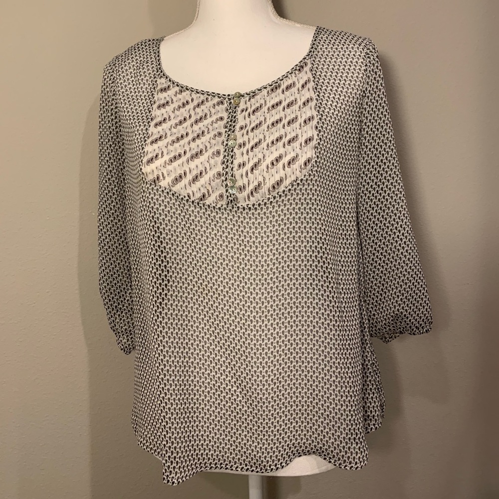 Skies are Blue long sleeve paisley blouse